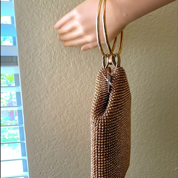 Elegant Prezzo Gold Bracelet Evening Bag New With Tags - Picture 14 of 16